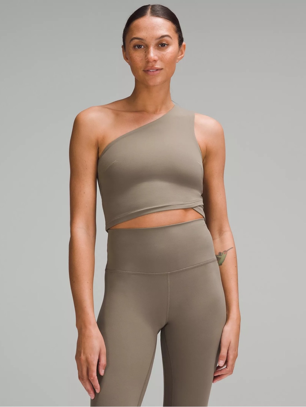 Align Asymmetrical Tank Top One-Shoulder Crop Top - Taupe Lululemon
